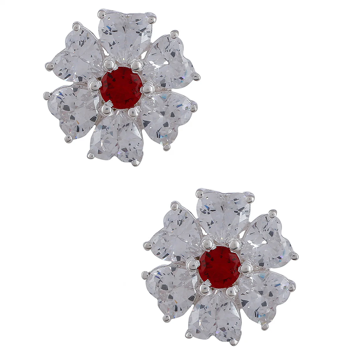 925 Sophisticated Floral Design Earrings - Image 3