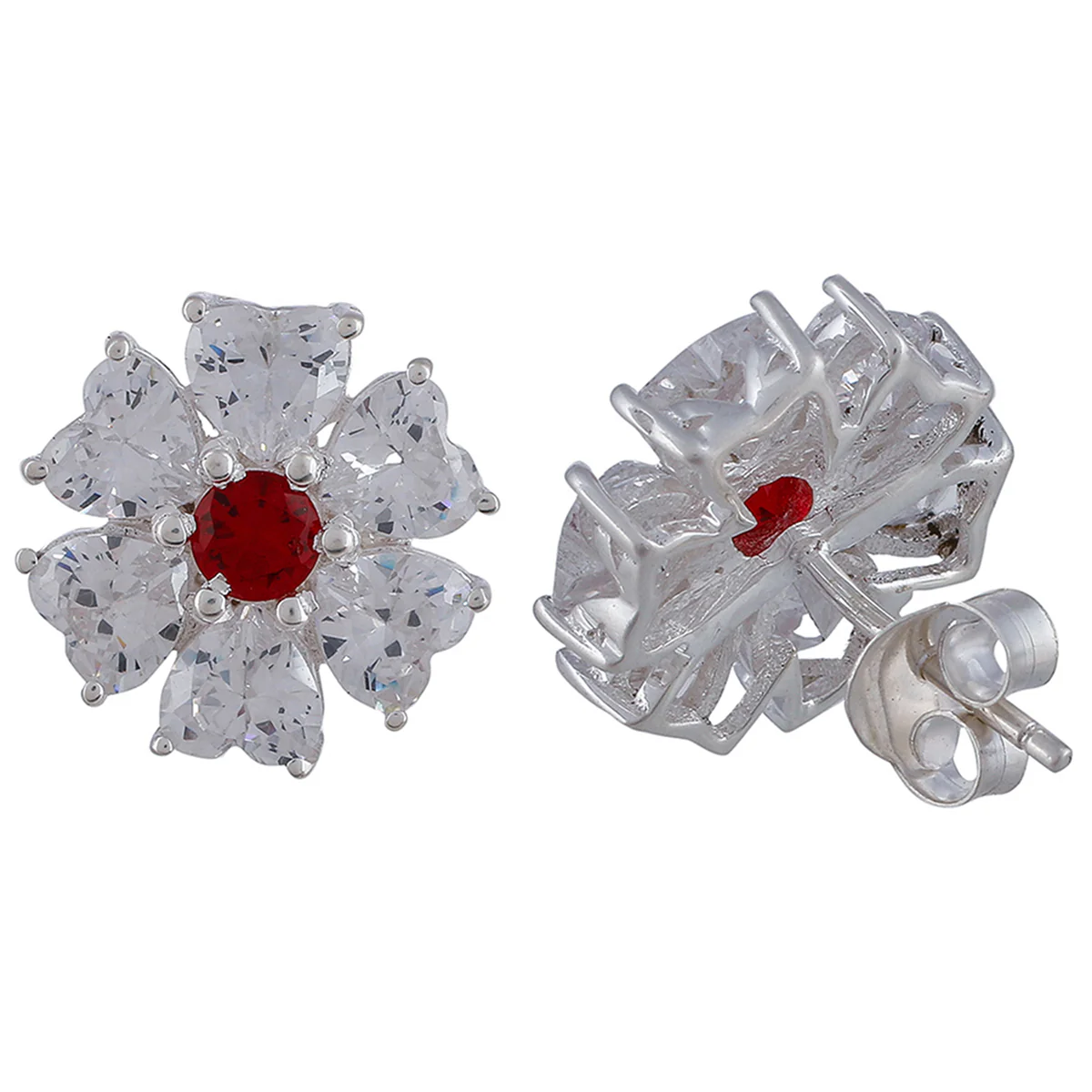 925 Sophisticated Floral Design Earrings - Image 4