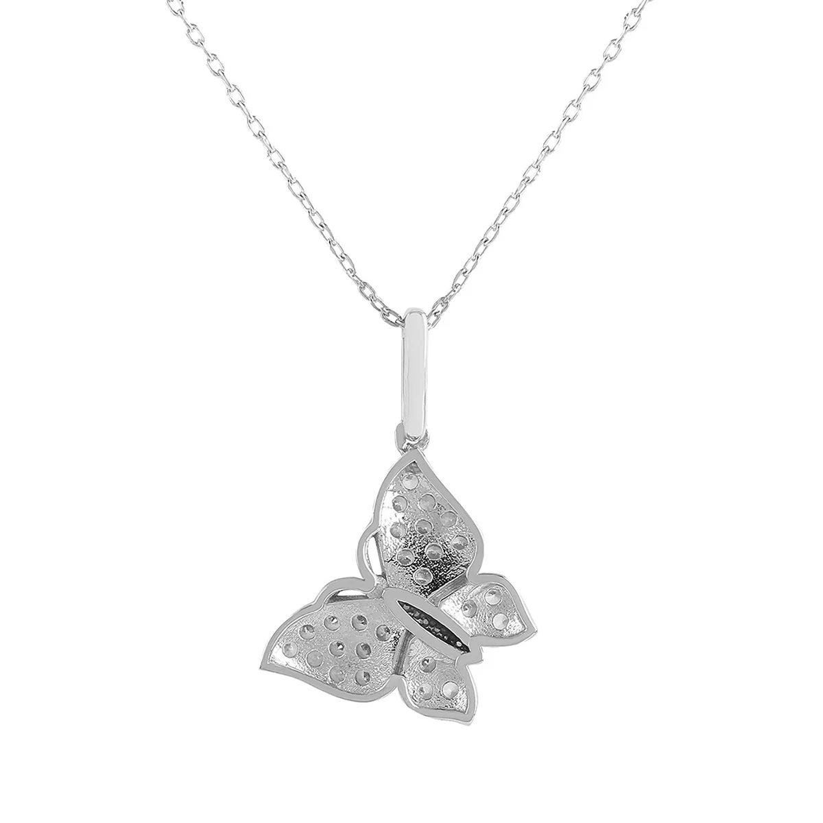925 Sterling Silver CZ Butterfly Designed Pendant with Chain - Image 5