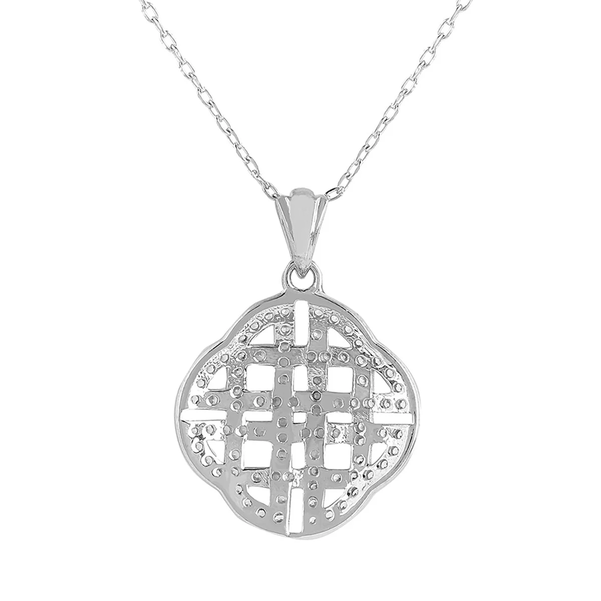 925 Sterling Silver CZ Celtic Knot Pendant with Chain - Image 5