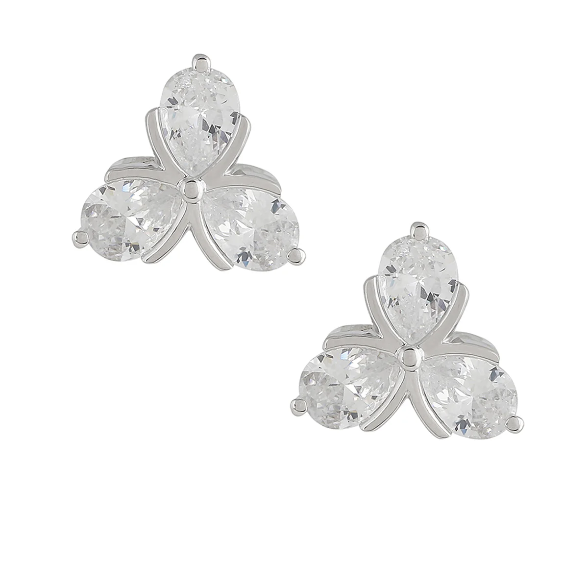 925 Sterling Silver Floral Stud Earrings - Image 3