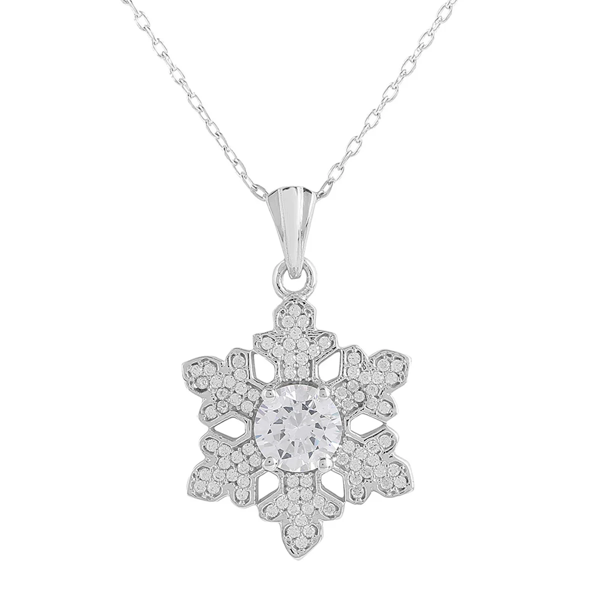 925 Sterling Silver CZ Blue Stone Pendant with Chain - Image 3