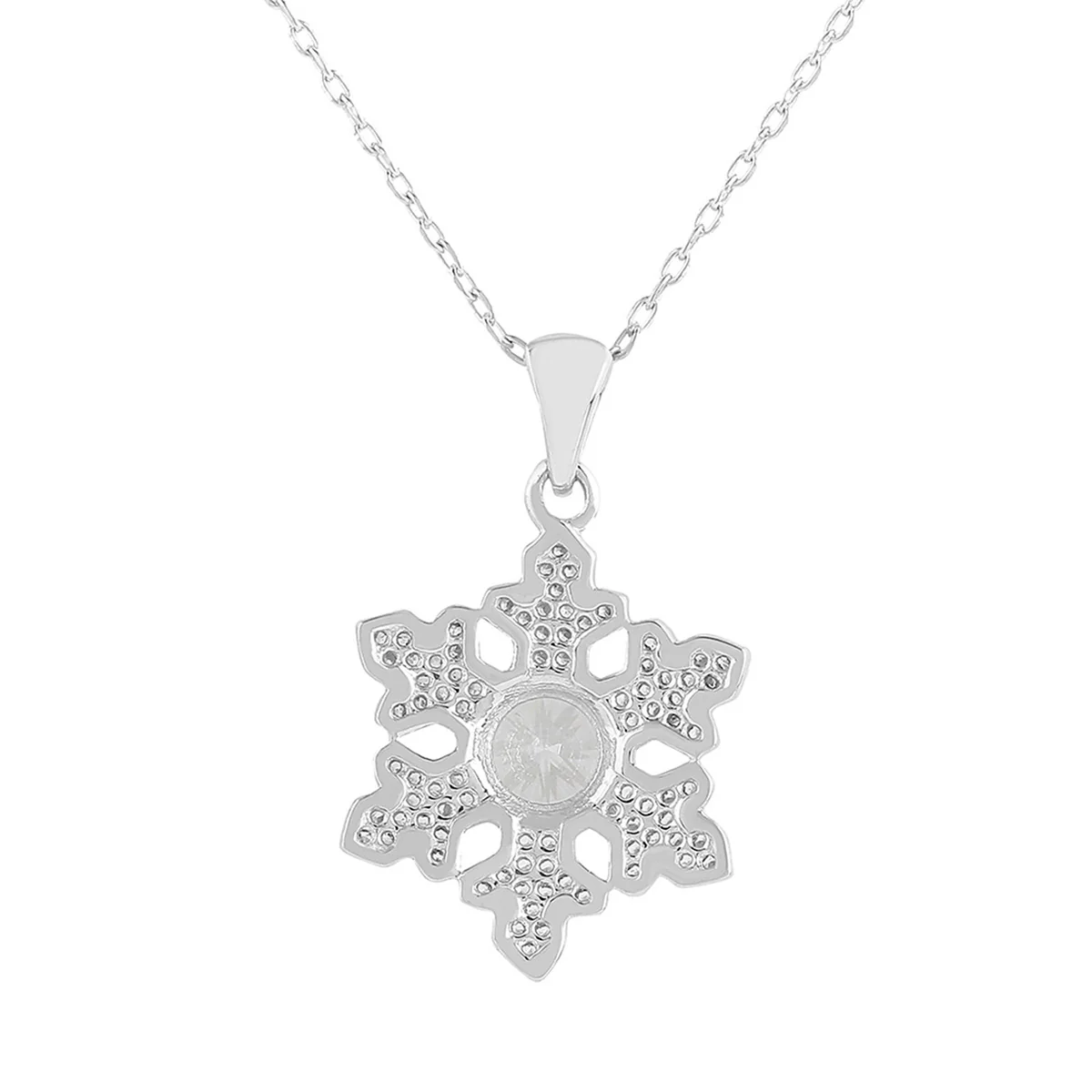 925 Sterling Silver CZ Blue Stone Pendant with Chain - Image 5