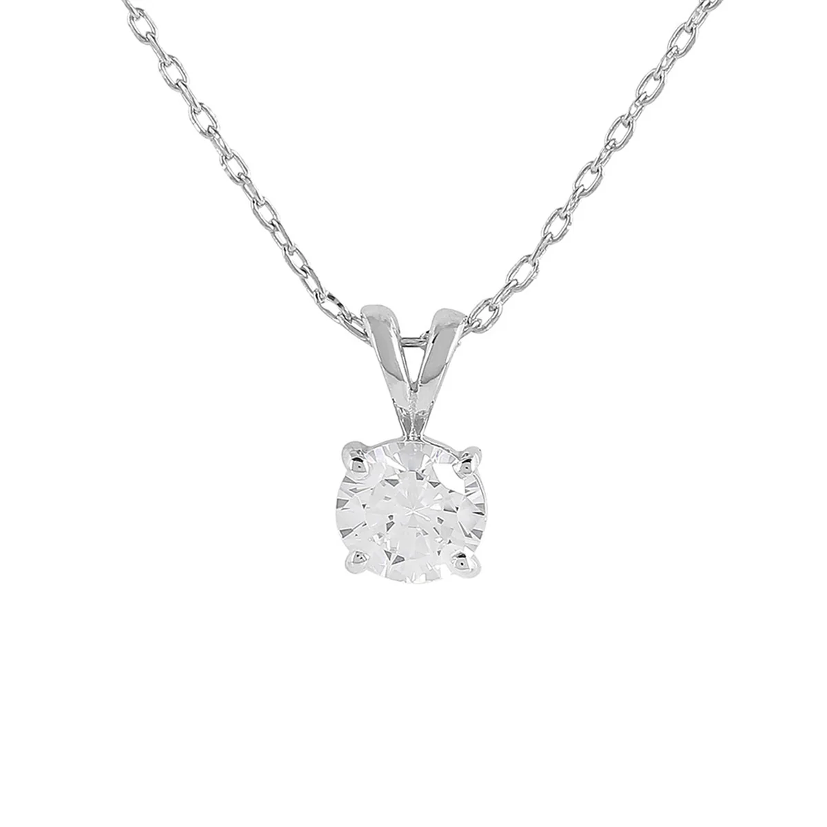 925 Sterling Silver CZ Embedded Pendant with Chain - Image 3