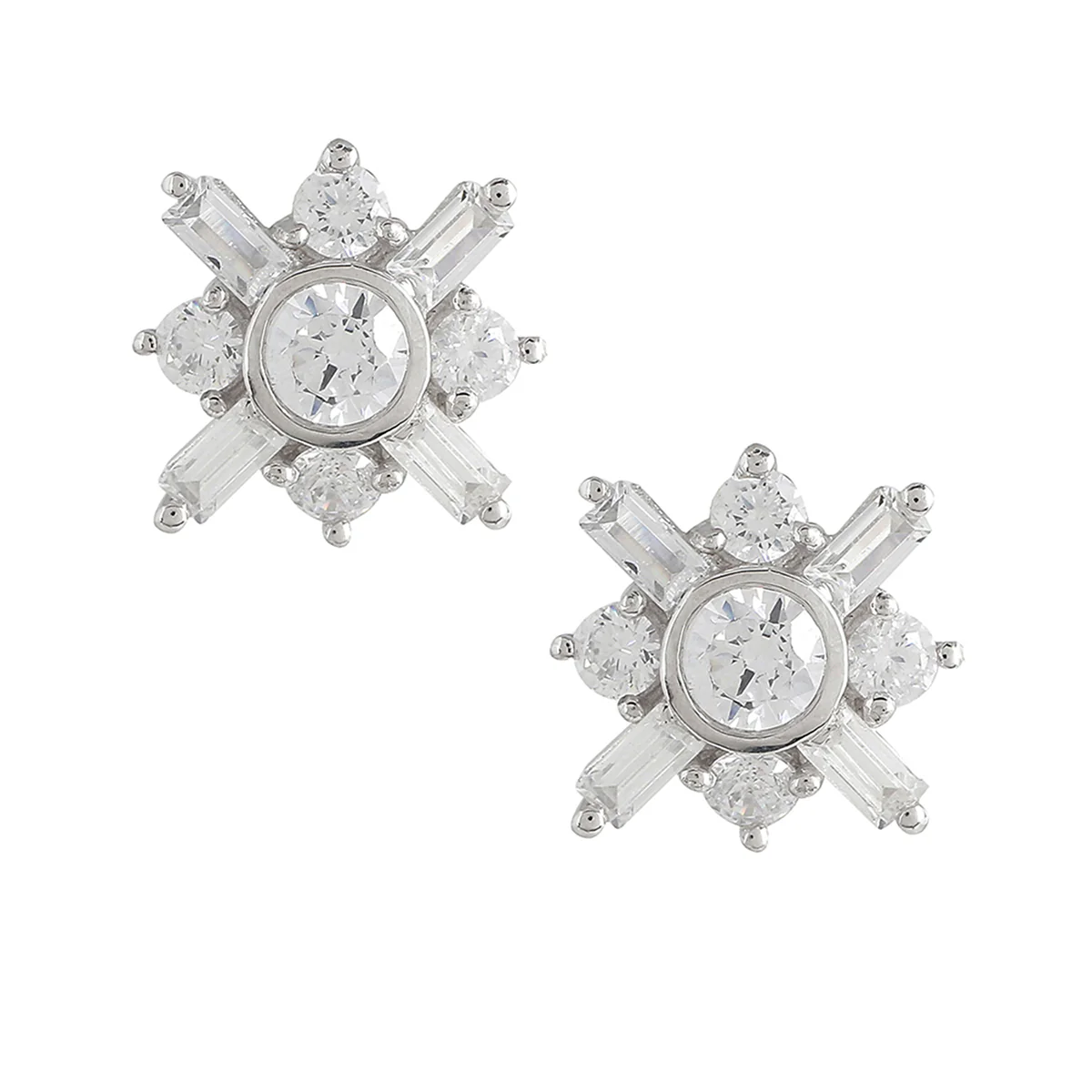 925 Sterling Silver CZ Enchanting Turtle Shaped Stud Earrings - Image 3