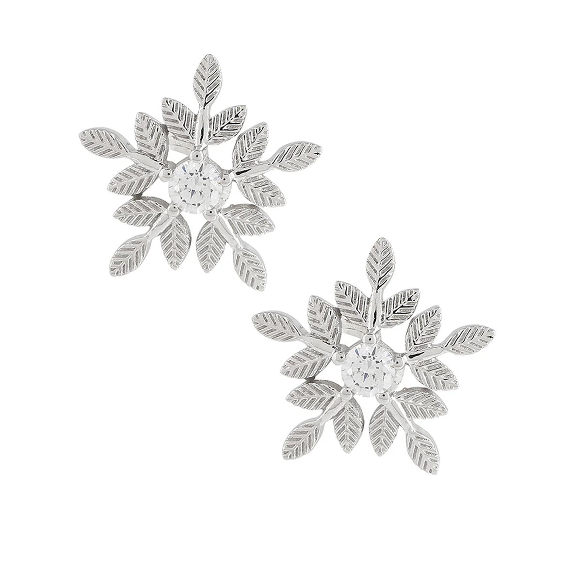 925 Sterling Silver Snowflakes Earrings - Image 3