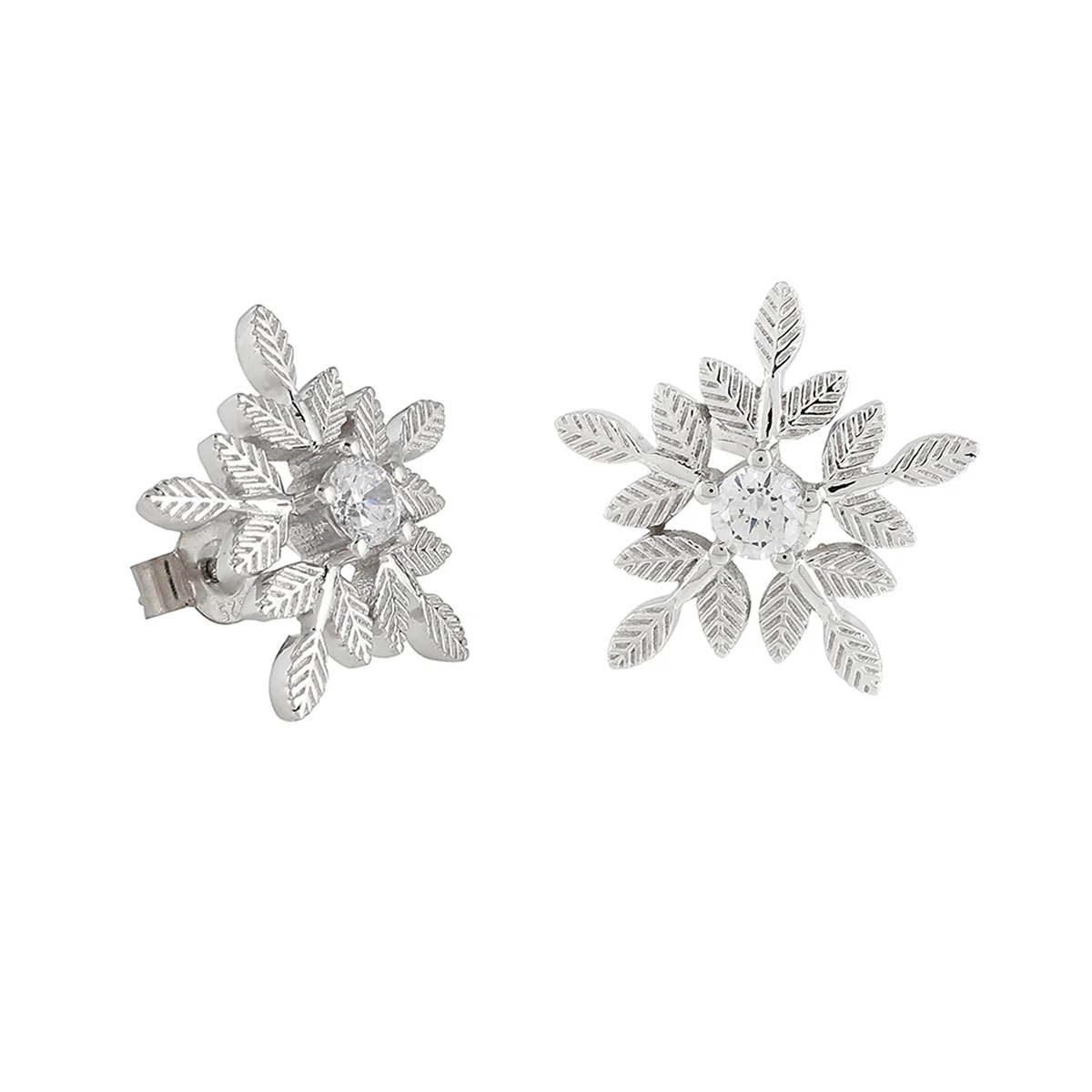 925 Sterling Silver Snowflakes Earrings - Image 5