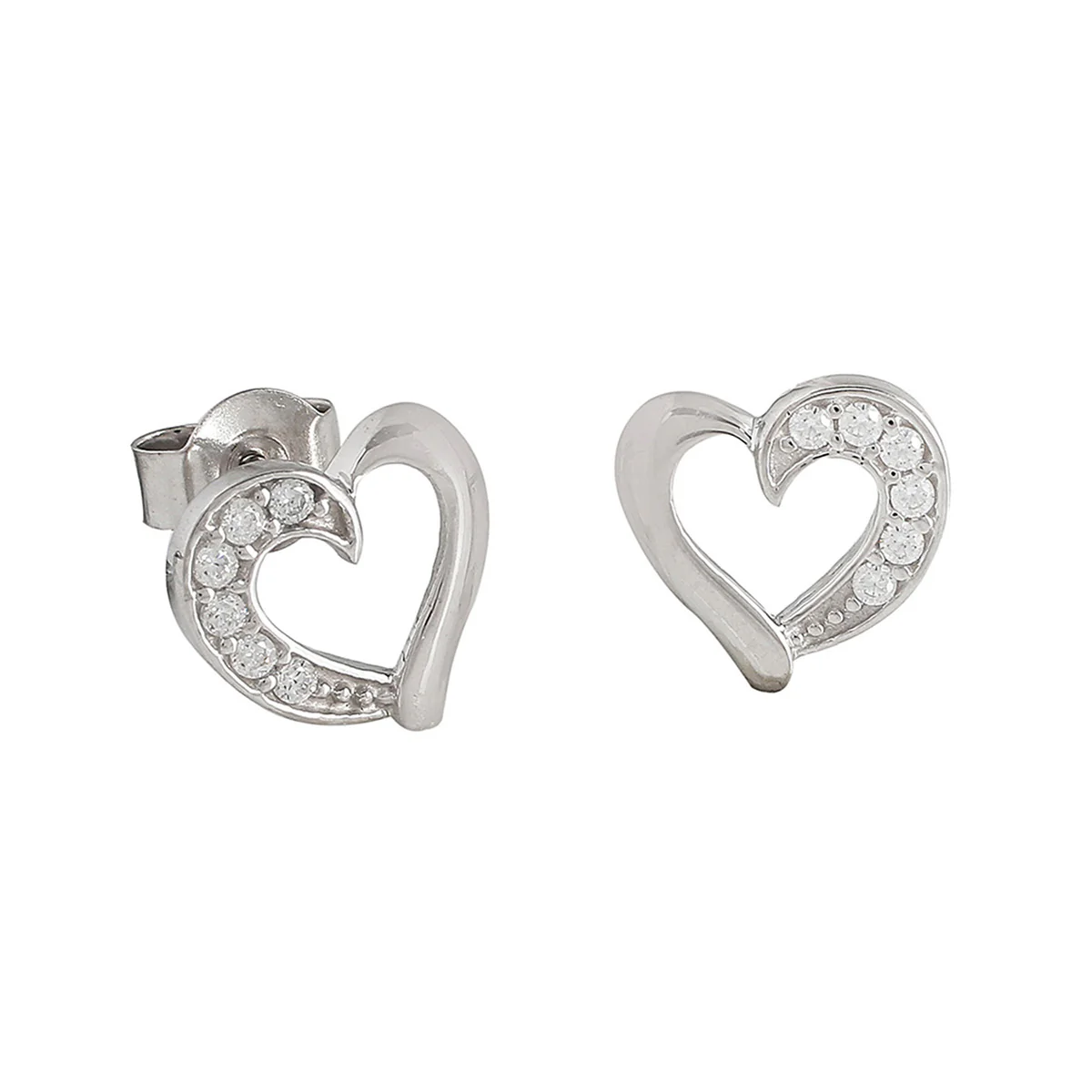 925 Sterling Silver Heart Shaped Earring - Image 5