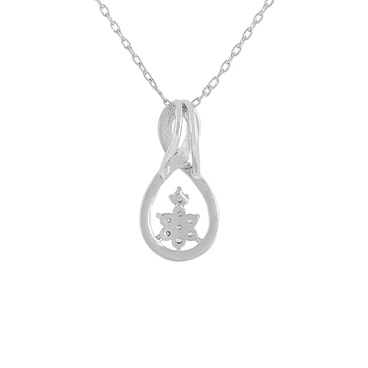 925 Sterling Silver CZ Infinity Pendant with Chain - Image 5