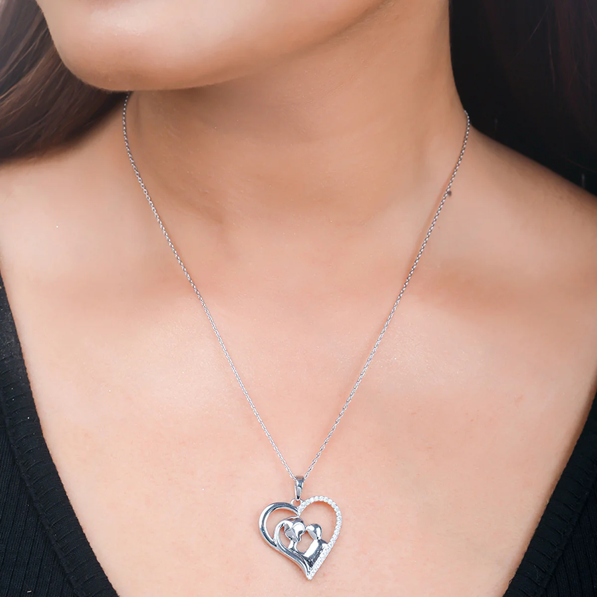 925 Sterling Silver Entwined Heart Pendant - Image 2