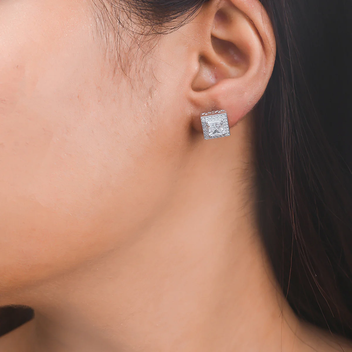 925 Sterling Silver CZ Stud Earrings - Image 2
