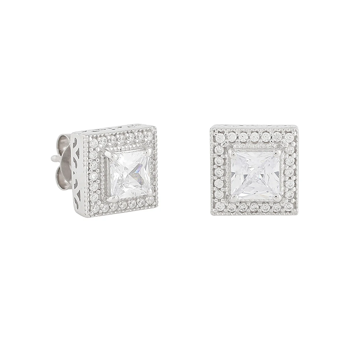 925 Sterling Silver CZ Stud Earrings - Image 5