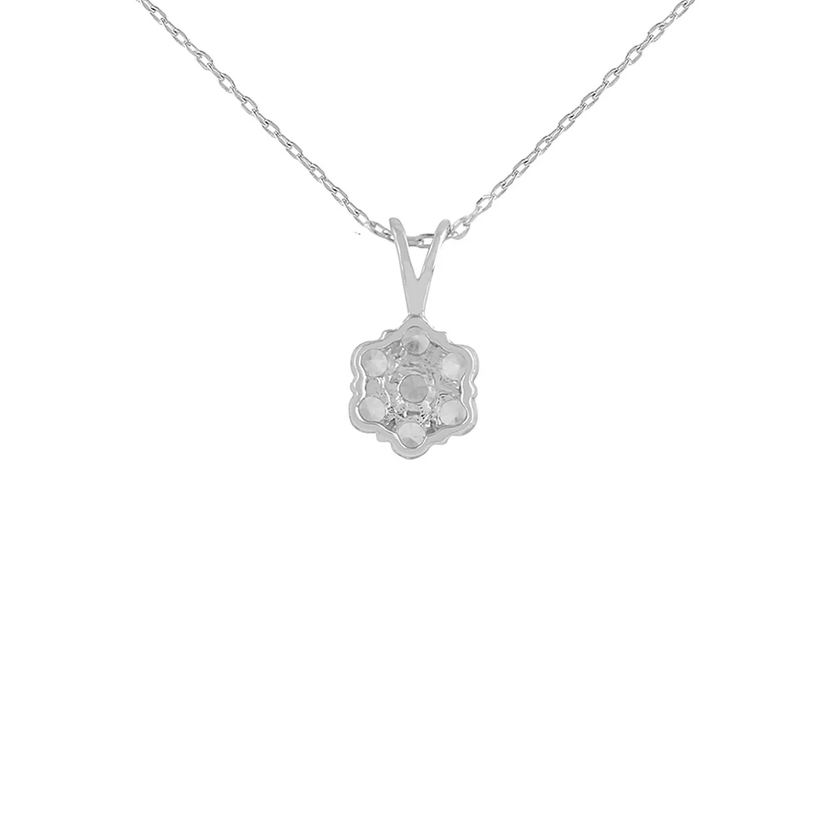925 Sterling Silver CZ Blue Stone Pendant with Chain - Image 5