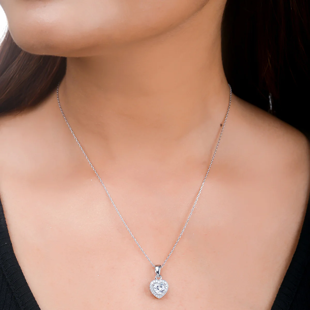 925 Sterling Silver CZ Heart Pendant | Voylla - Image 2
