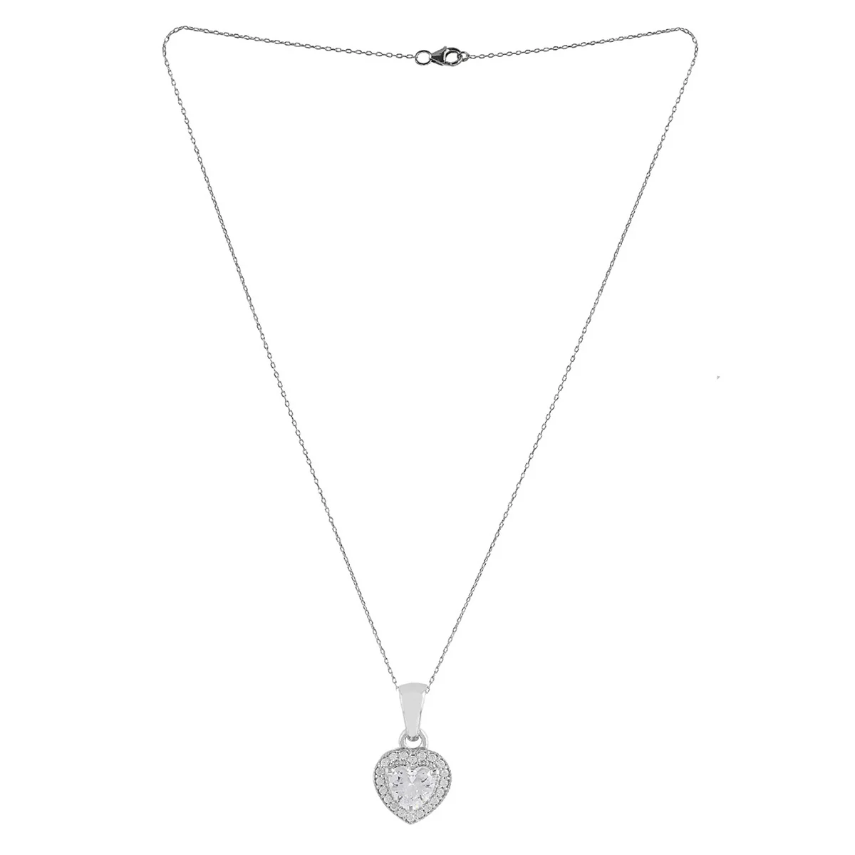 925 Sterling Silver CZ Heart Pendant | Voylla - Image 4