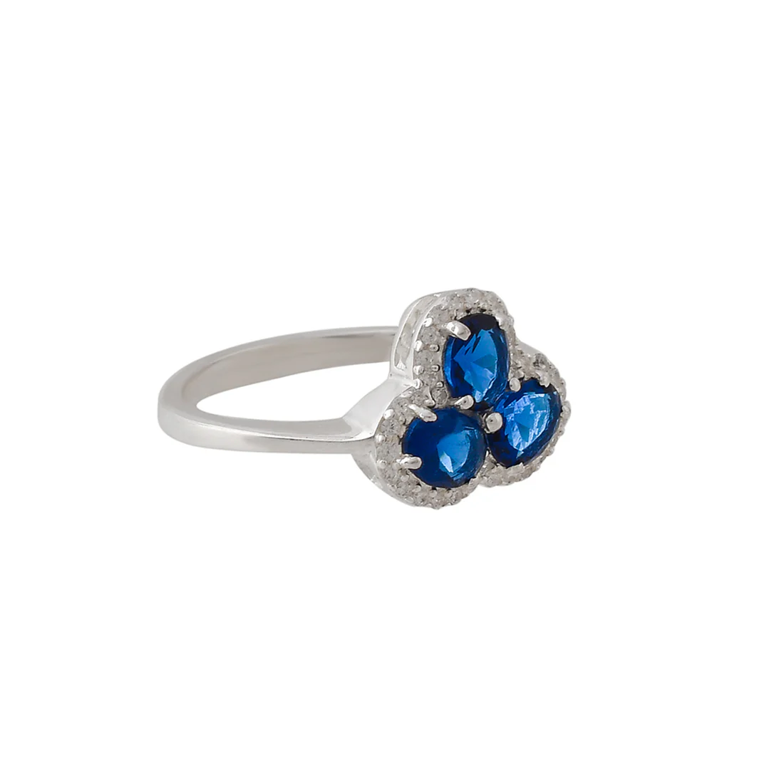 925 Sterling Silver Blue Zirconia Ring - Image 4