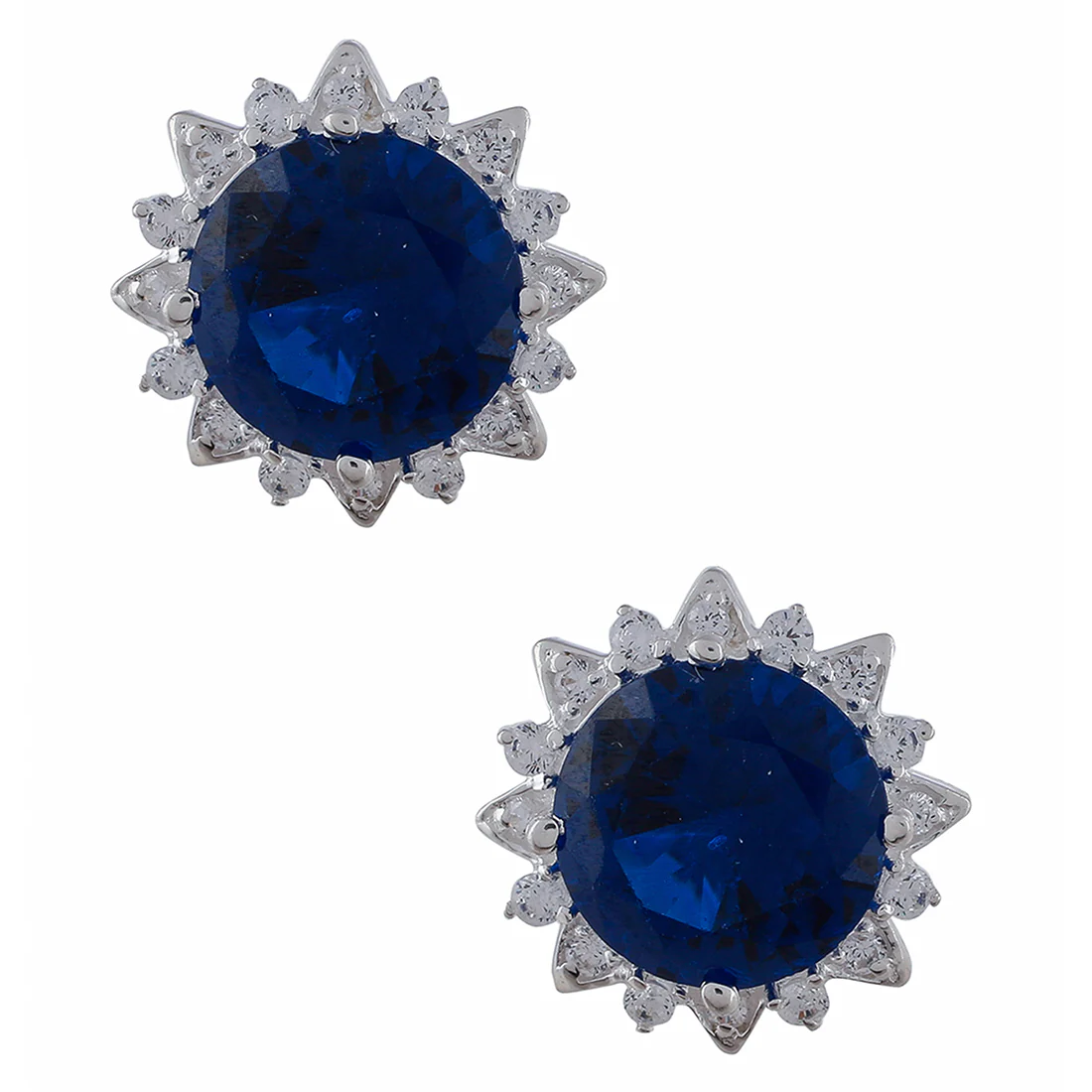 925 Sterling Silver Box Set With Floral Blue CZ gems For Women - Image 7