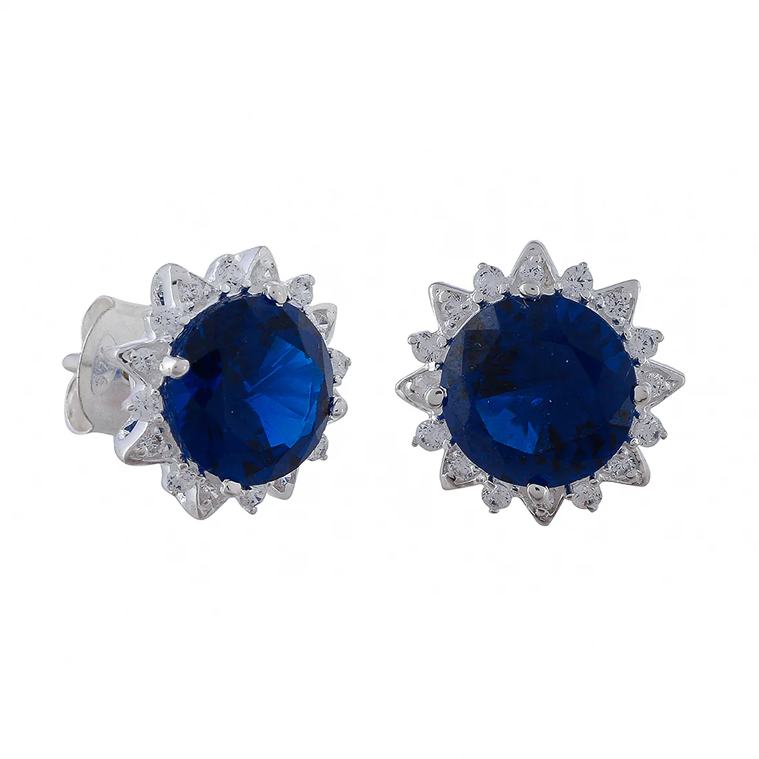 925 Sterling Silver Box Set With Floral Blue CZ gems For Women - Image 9
