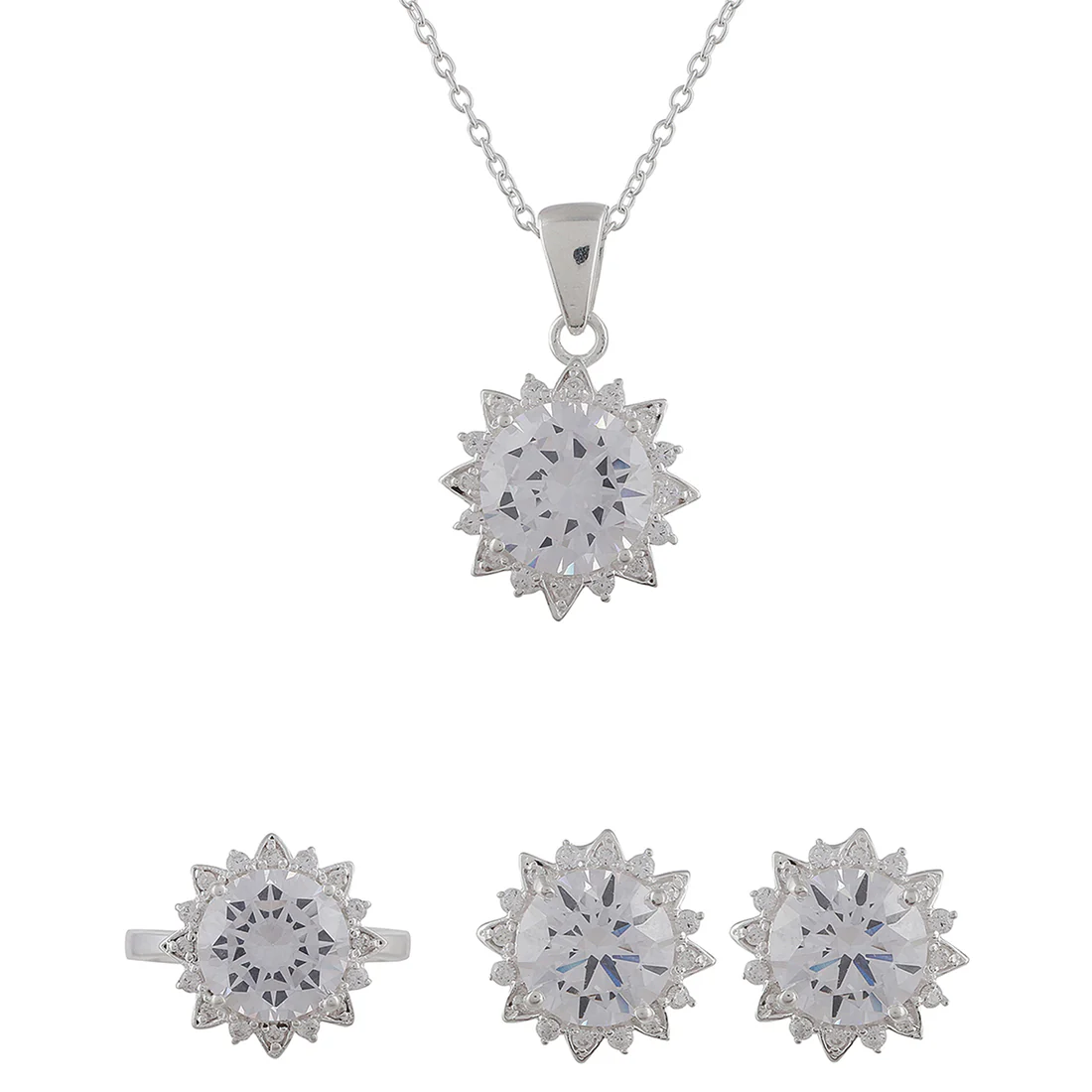 925 Sterling Silver Box Set With Floral CZ Gems For Women - Image 3
