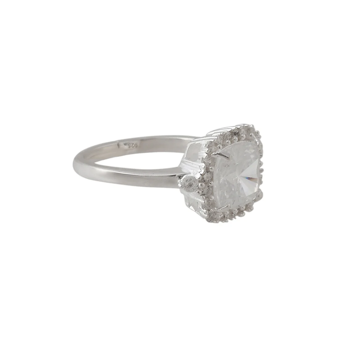 925 Sterling Silver Cluster Setting CZ Ring - Image 4