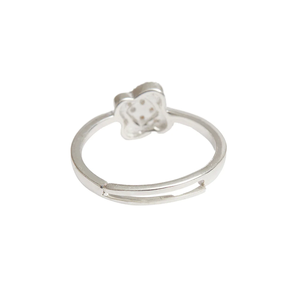 925 Sterling Silver Crossover CZ Adjustable Ring - Image 6