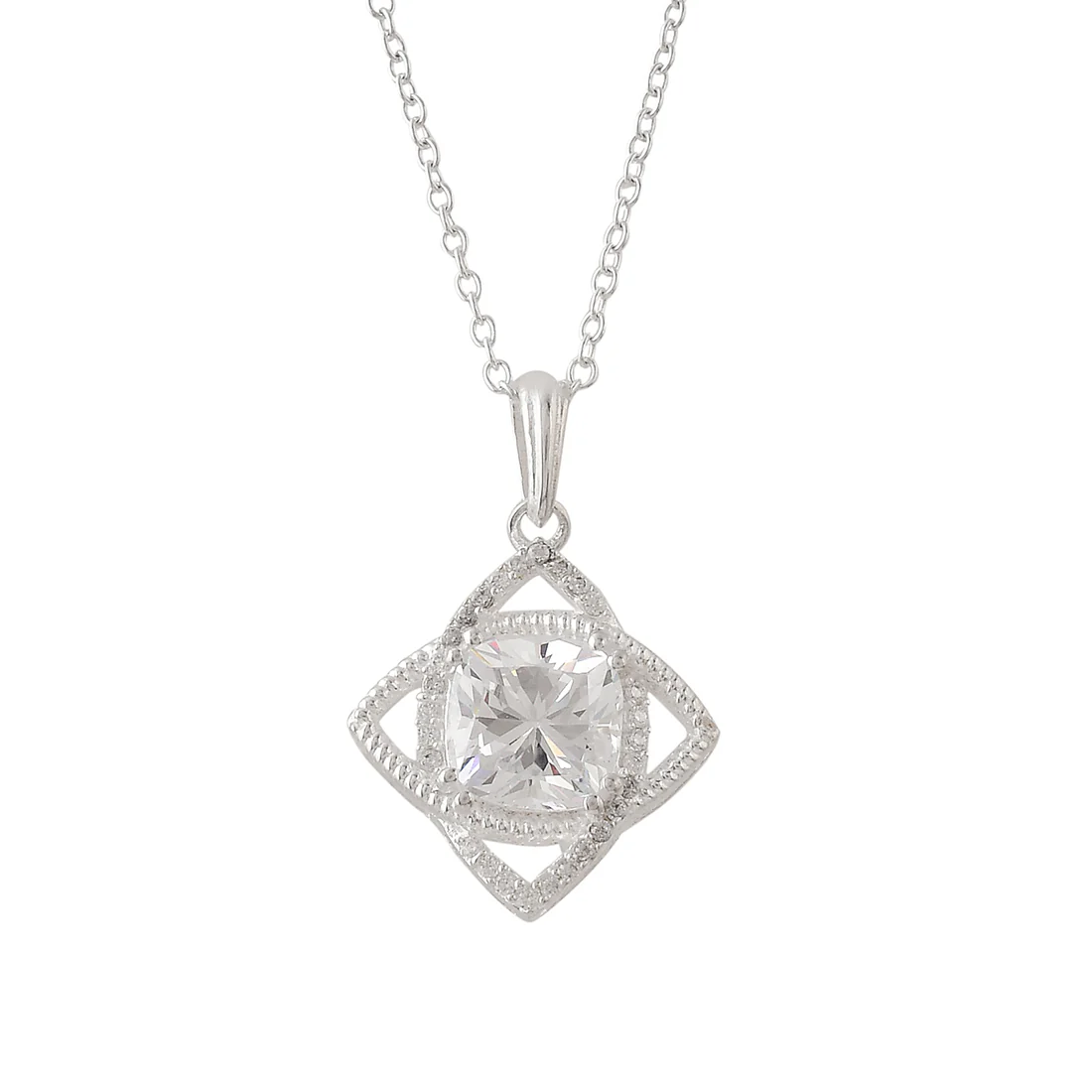 925 Sterling Silver Cubic Zirconia Pendant - Image 4