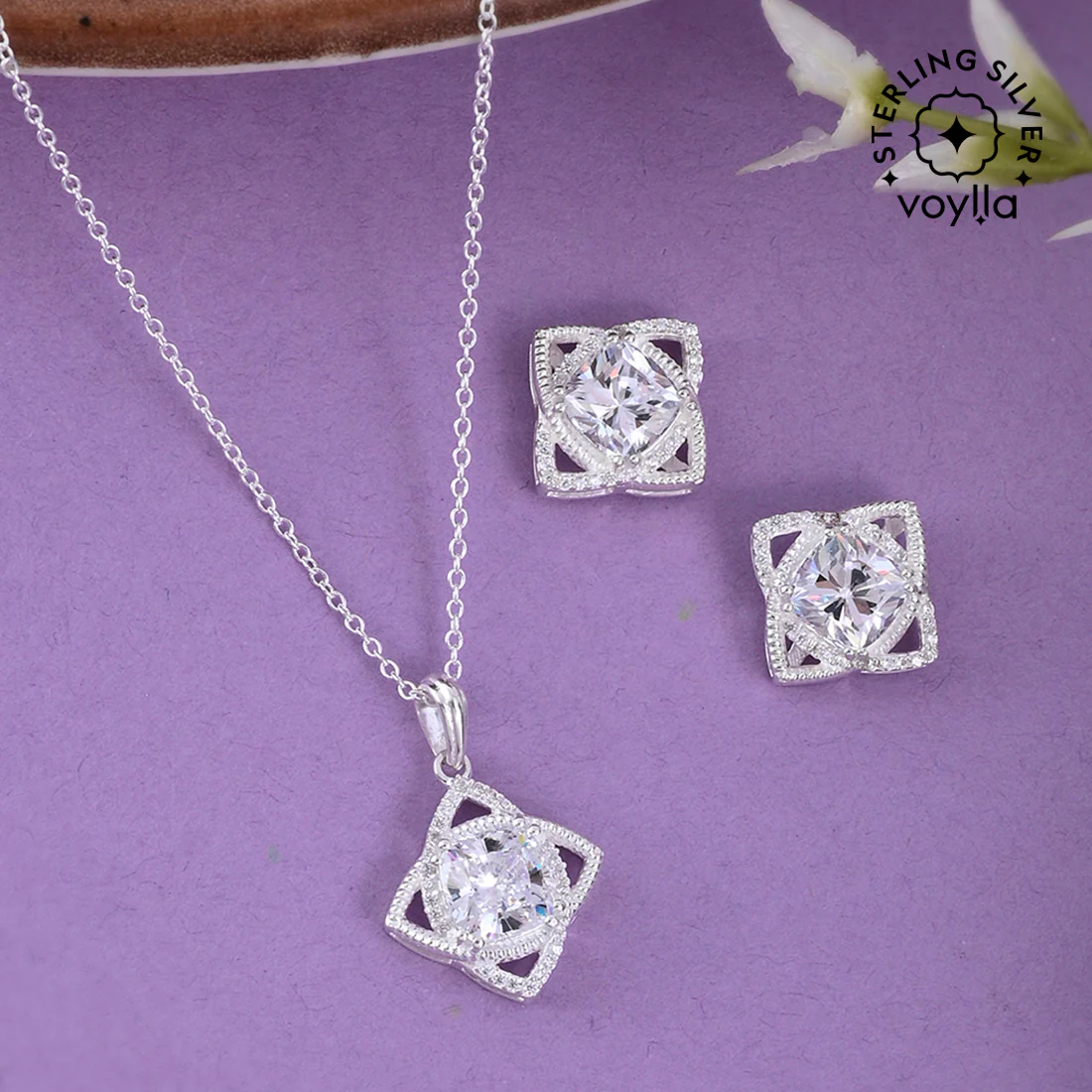 925 Sterling Silver Cubic Zirconia Set