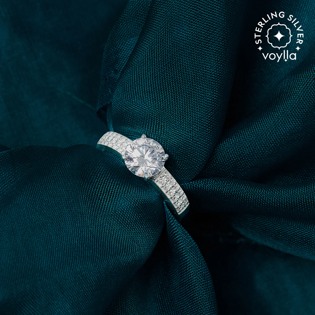 925 Sterling Silver CZ Studded Ring