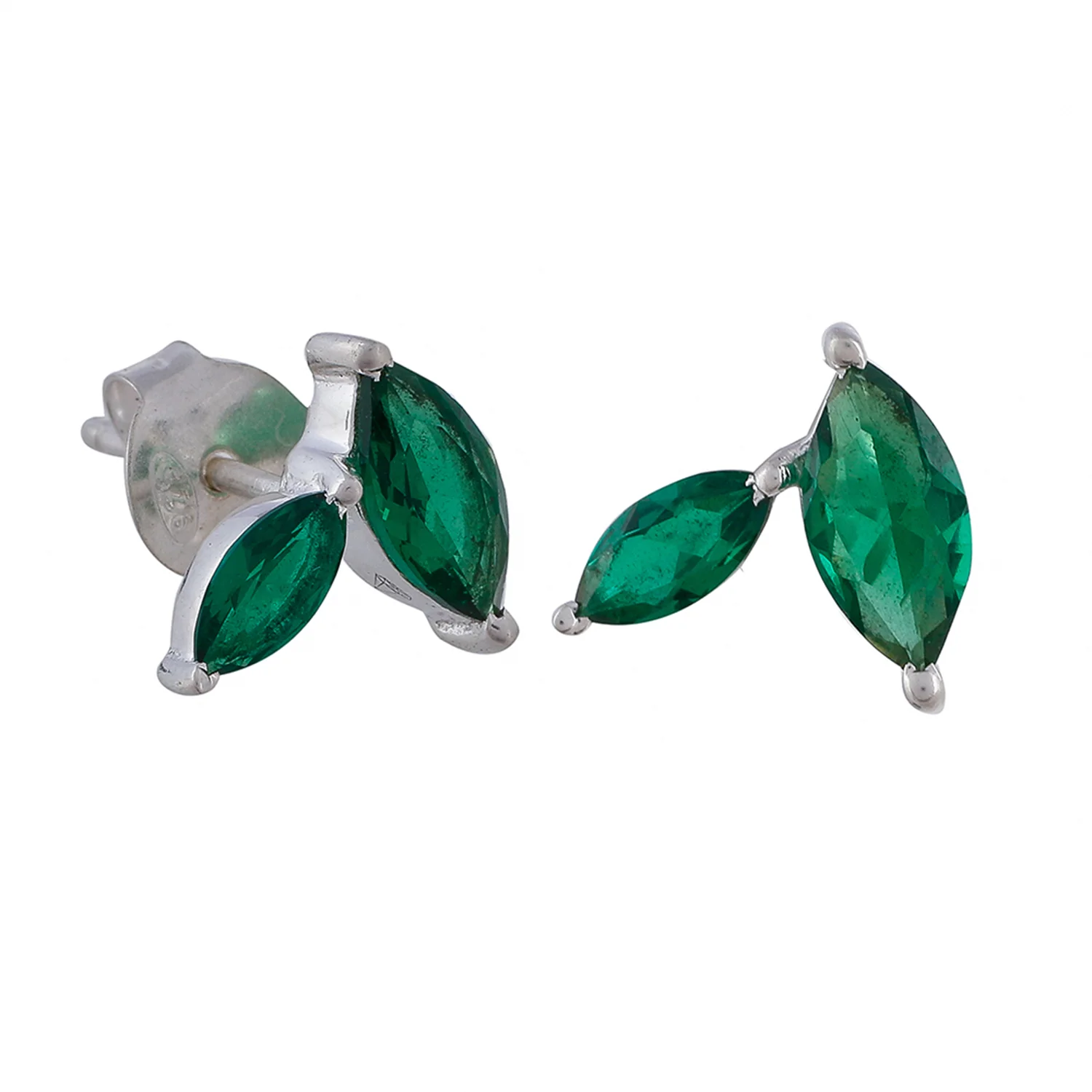 925 Sterling Silver Designer Box Set with Green CZ - Image 9
