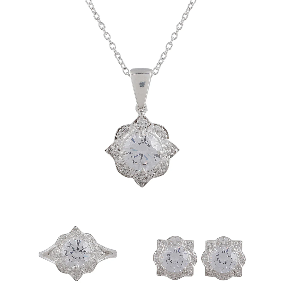 925 Sterling Silver Gemstones Adorned Jewelry Box Set - Image 3