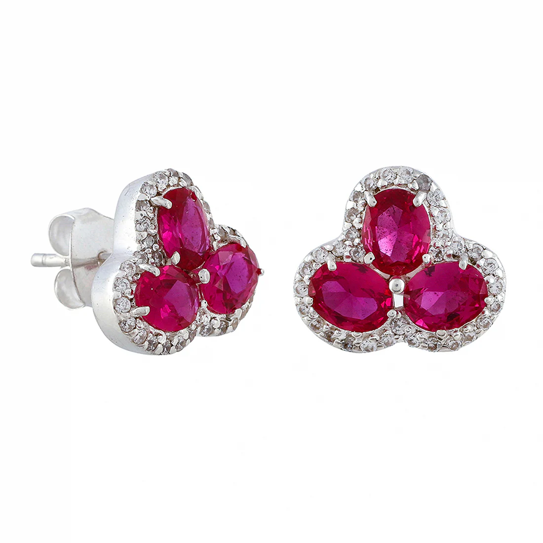 925 Sterling Silver Pink Stone Jewelry Box Set - Image 9