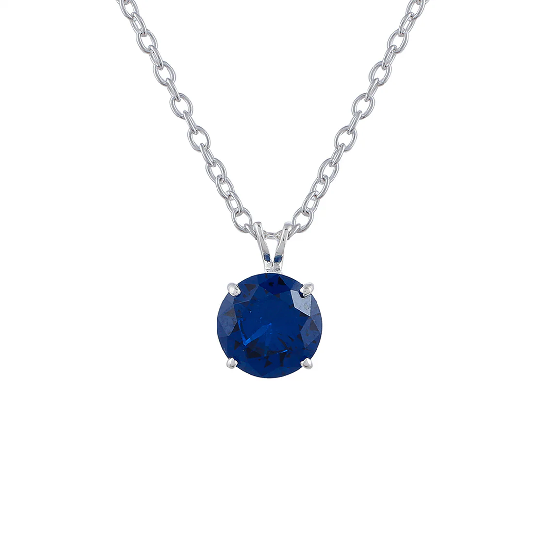 925 Sterling Silver Necklace Set Studded With Royal Blue Stones - Image 5