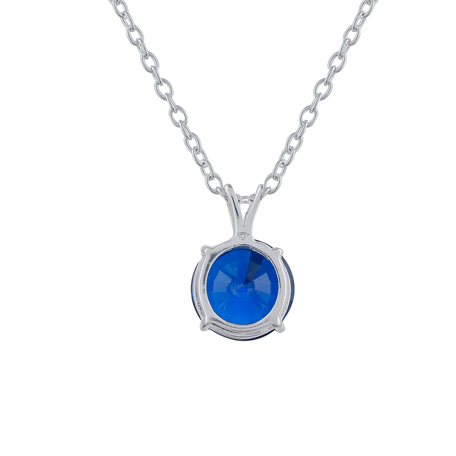925 Sterling Silver Necklace Set Studded With Royal Blue Stones - Image 6