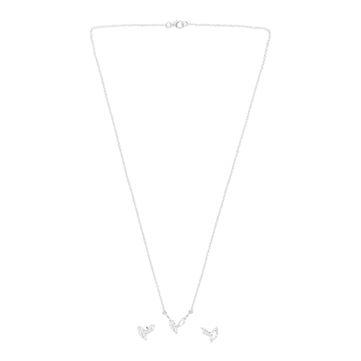 925 Sterling Silver Pendant Set Glittering with CZ Diamonds - Image 3