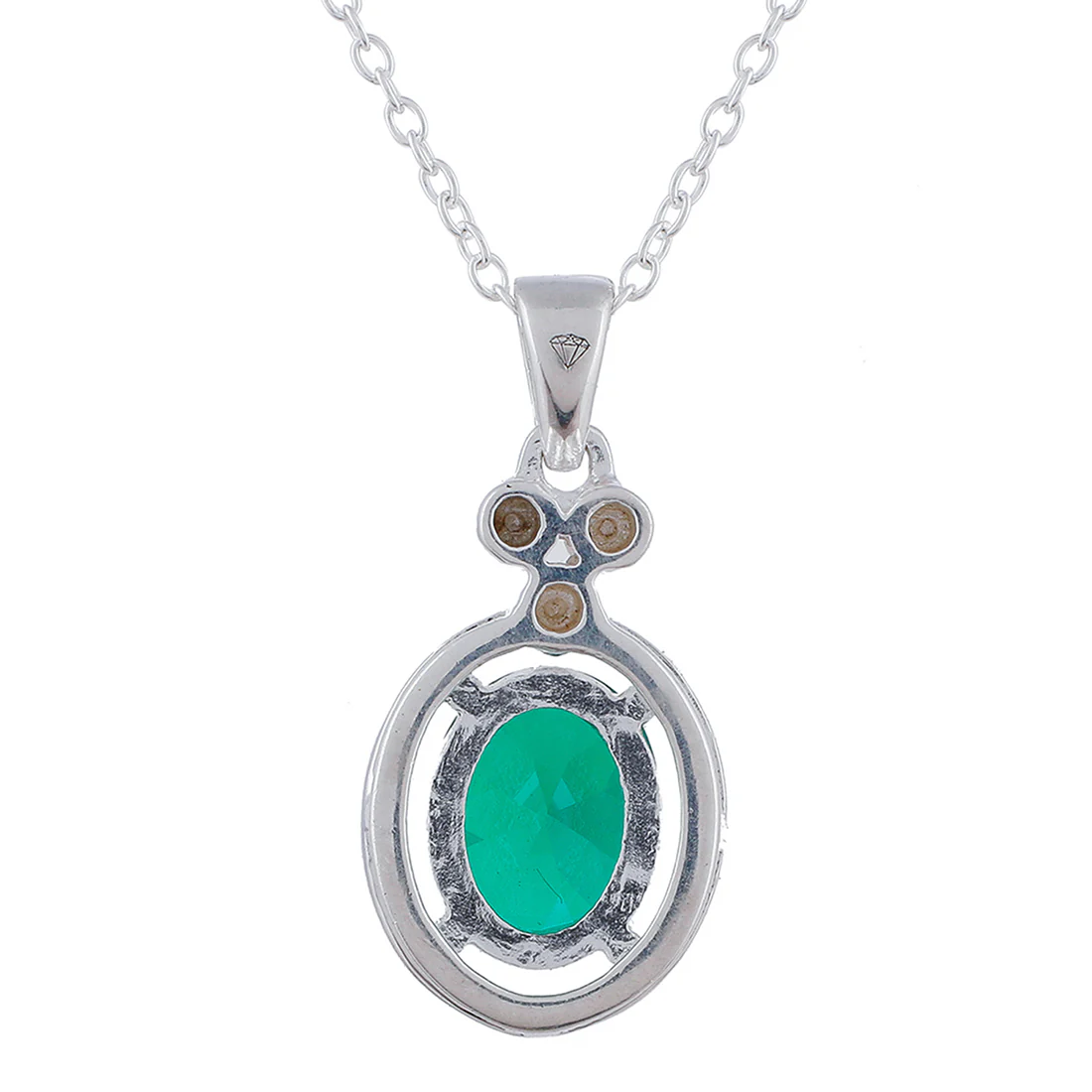 925 Sterling Silver Pendant Set With Green Stones - Image 6