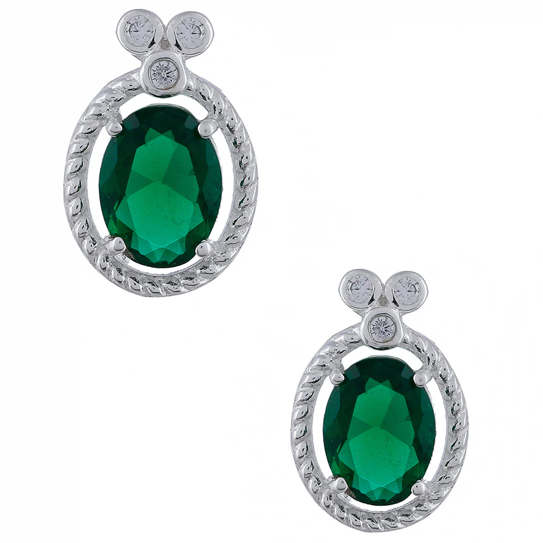 925 Sterling Silver Pendant Set With Green Stones - Image 7