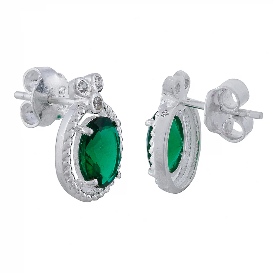925 Sterling Silver Pendant Set With Green Stones - Image 8