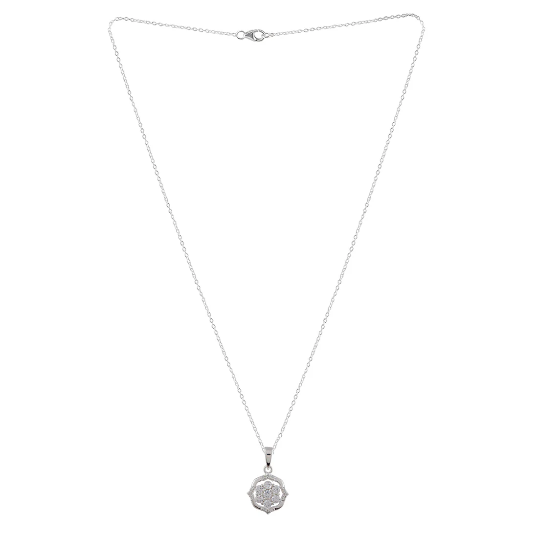 925 Sterling Silver Pendant Set with Shiny Cubic Zironia - Image 4