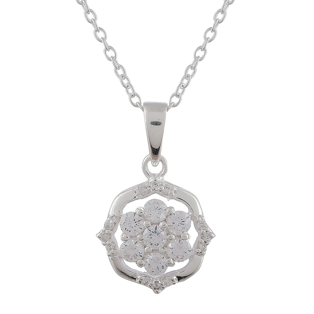 925 Sterling Silver Pendant Set With Shiny Cubic Zironia - Image 5