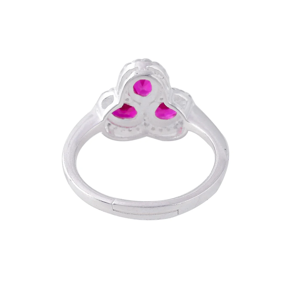 925 Sterling Silver Pink CZ Floral Ring - Image 5