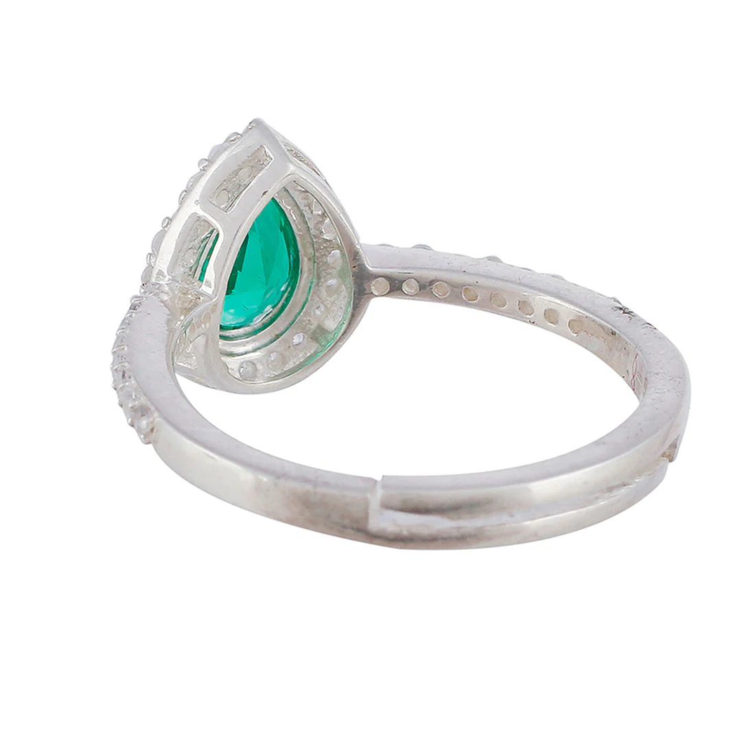 925 Sterling Silver Ring Studded With Green Stones - Image 4
