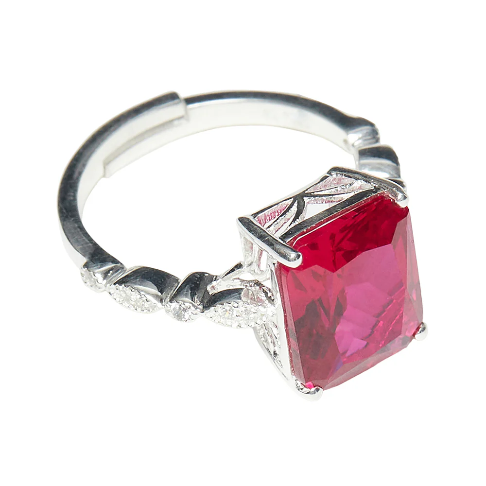 925 Sterling Silver Ring Studded With Red Stone - Image 5