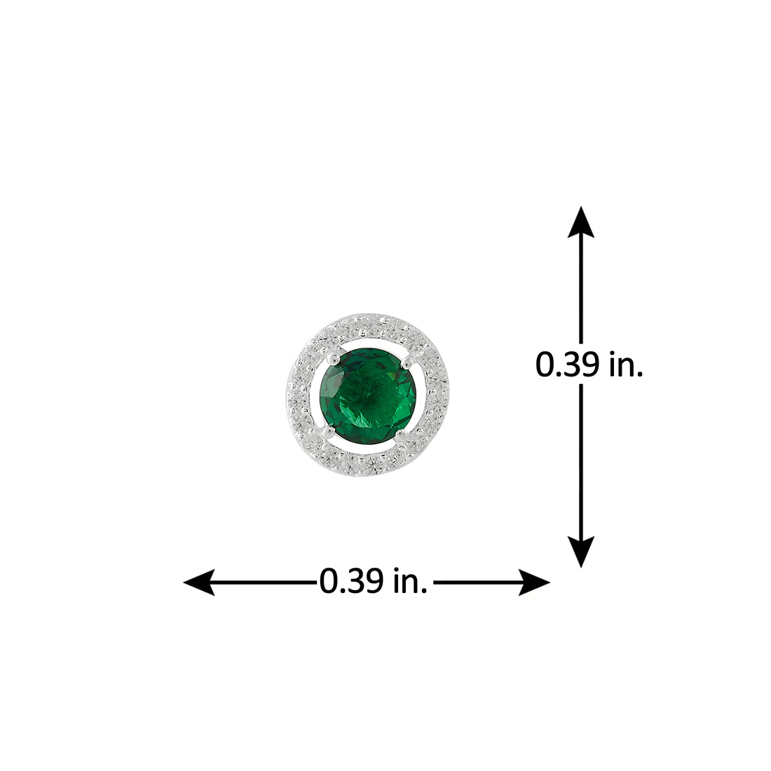 925 Sterling Silver Round Cut Green CZ Earrings Set - Image 7