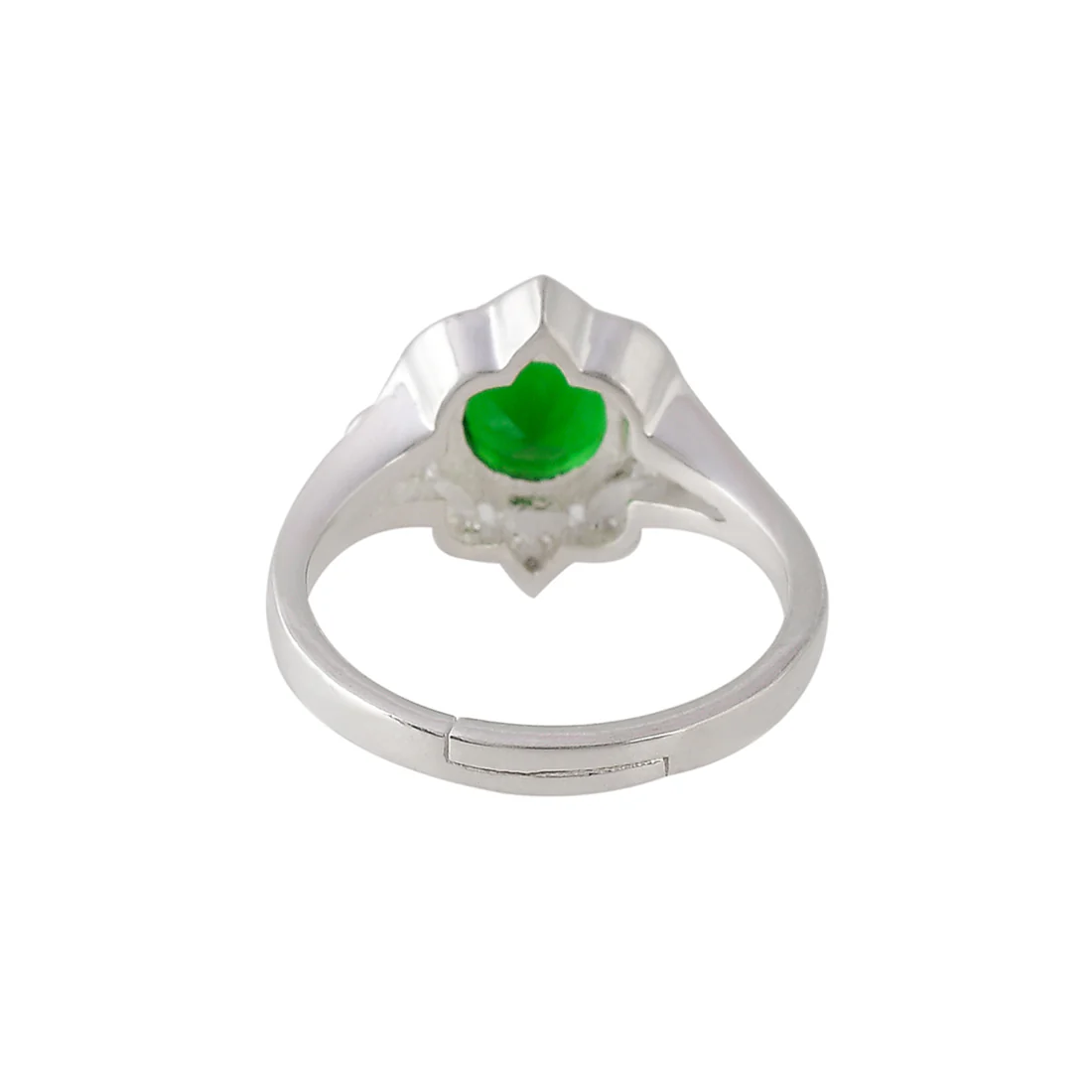 925 Sterling Silver Round Cut Green CZ Ring - Image 4