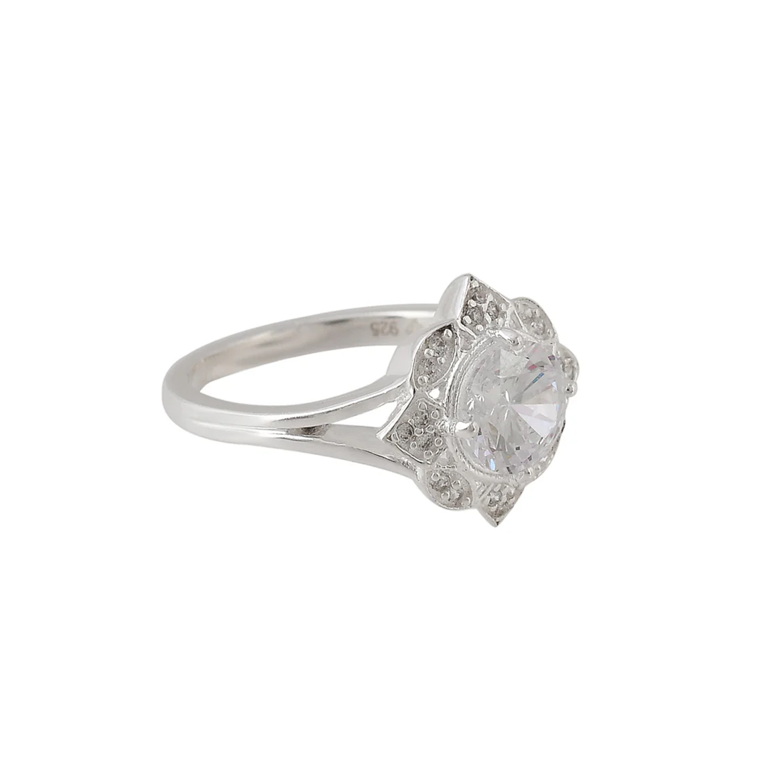 925 Sterling Silver Round Cut White CZ Ring - Image 4