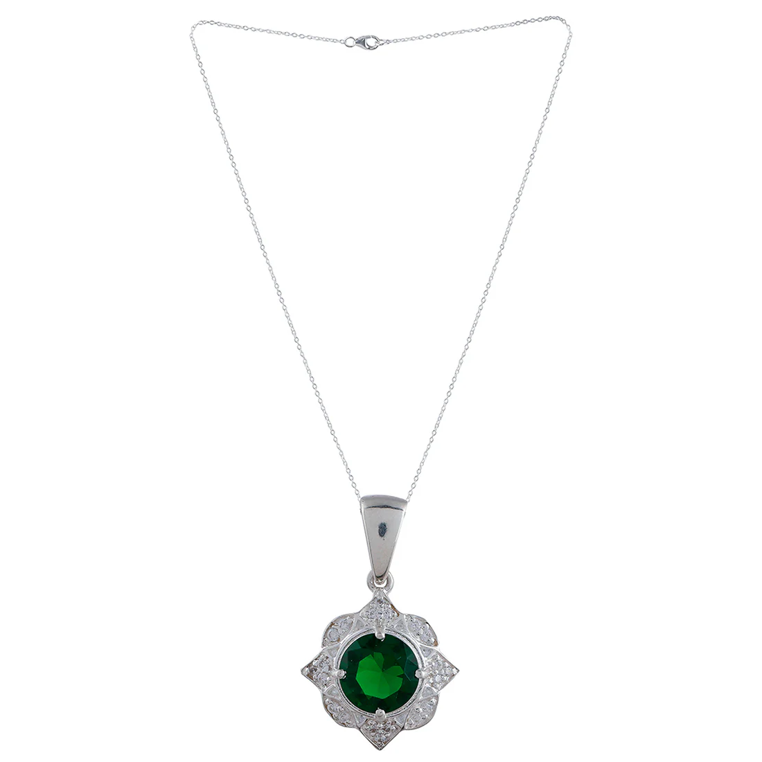 925 Sterling Silver Sparkling Box Set With Shimmering Green CZ gems For Women - Image 4
