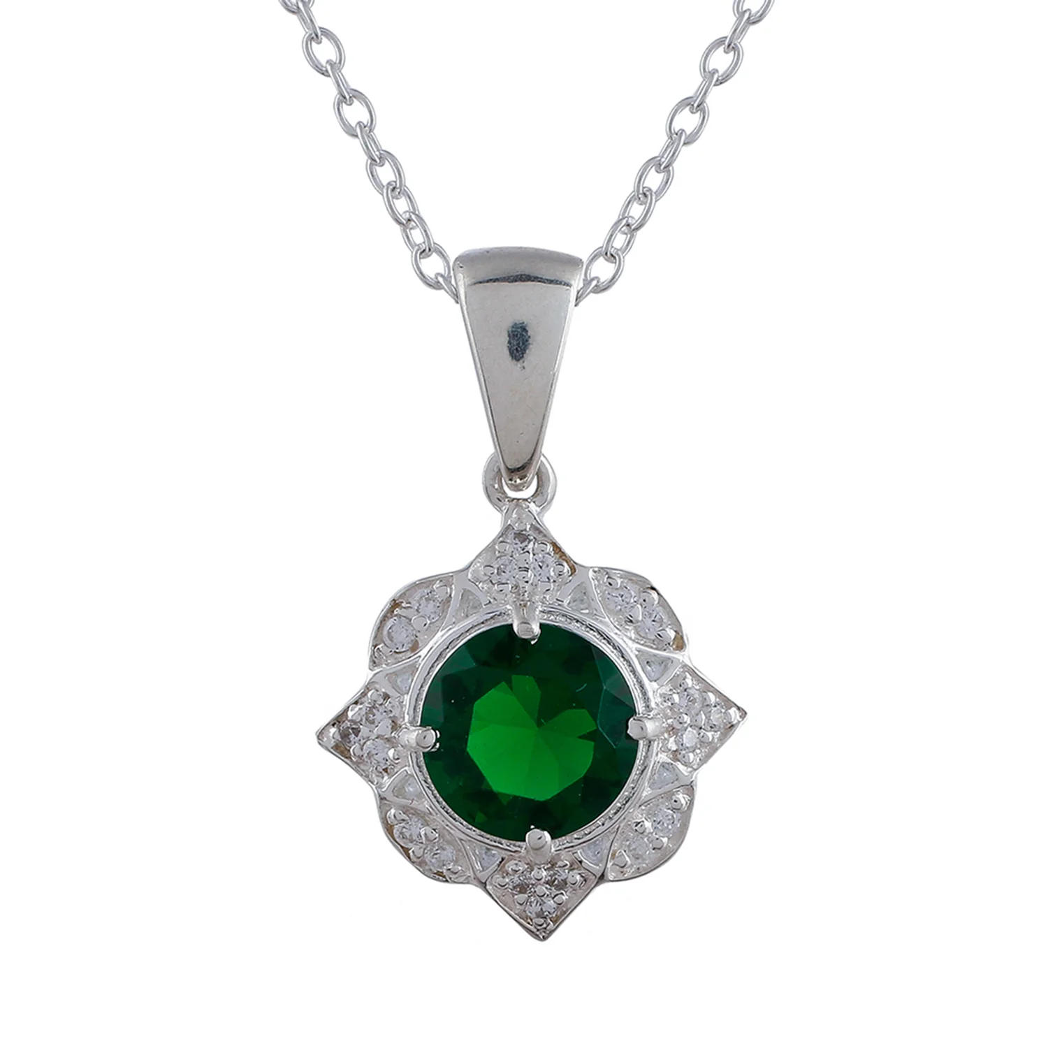 925 Sterling Silver Sparkling Box Set With Shimmering Green CZ gems For Women - Image 5