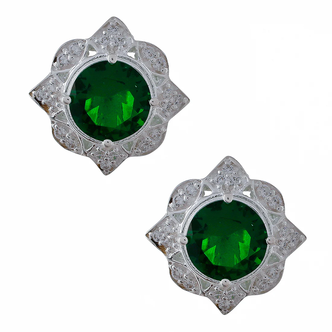 925 Sterling Silver Sparkling Box Set With Shimmering Green CZ gems For Women - Image 7