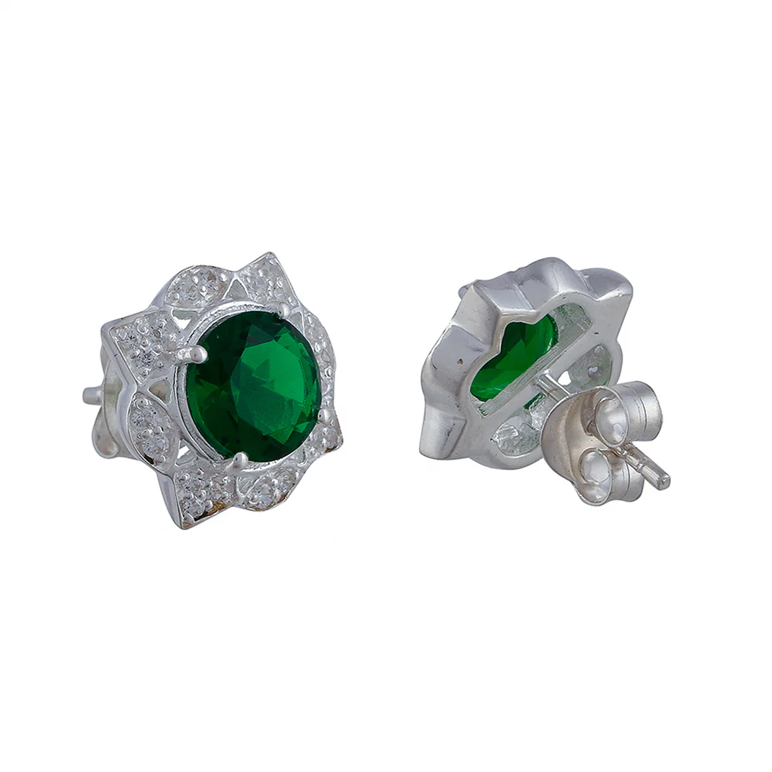 925 Sterling Silver Sparkling Box Set With Shimmering Green CZ gems For Women - Image 8