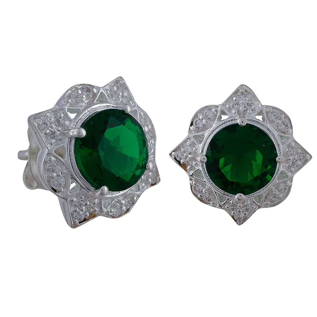 925 Sterling Silver Sparkling Box Set With Shimmering Green CZ gems For Women - Image 9